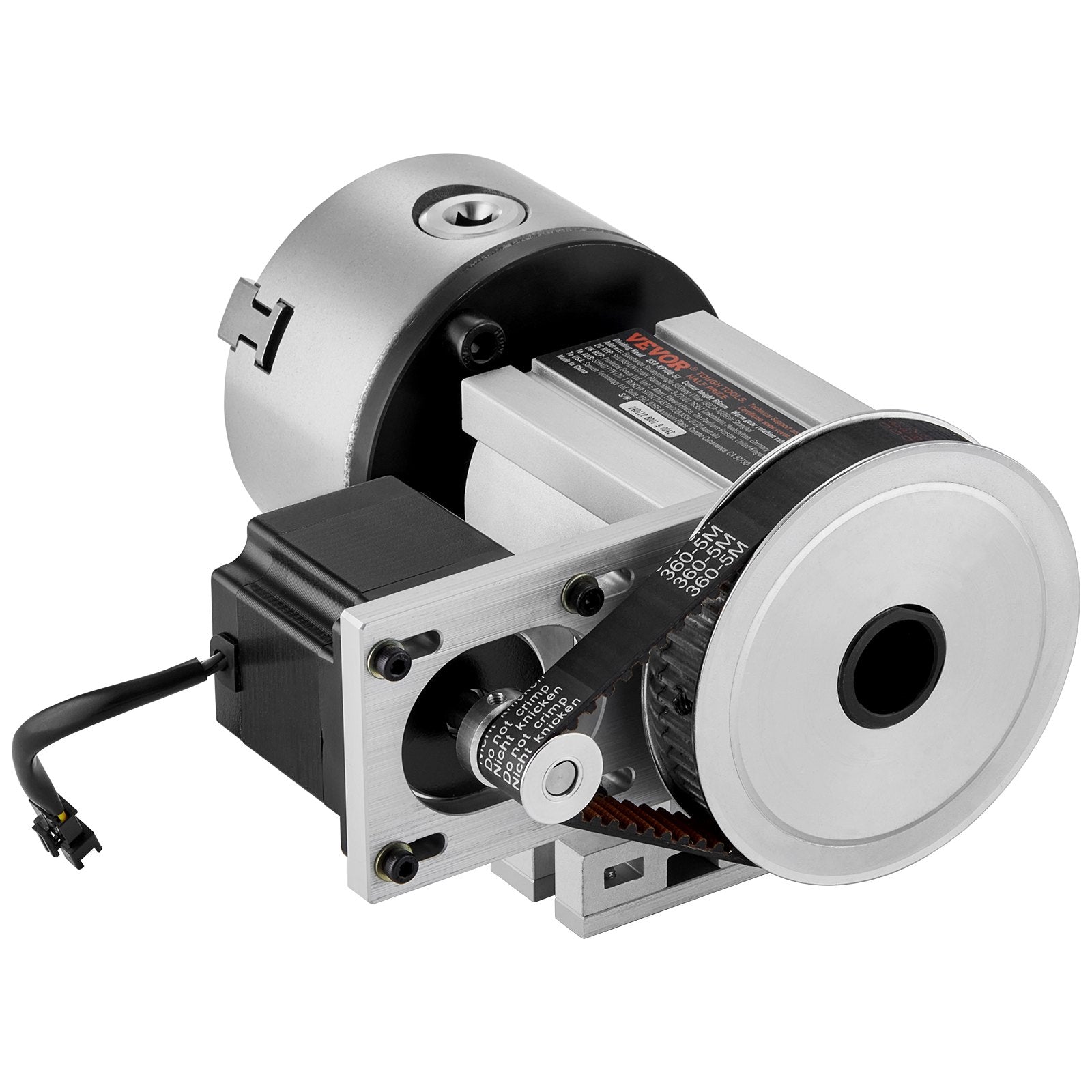 VEVOR Dividing Head, K11-100mm 3-Jaw Chuck, CNC Router Milling Machine Rotational Axis 4th Axis A Axis Indexing Head, 65 mm Center Height MT2 Tailstock 6:1 Gear Ratio, Universal for Engraving