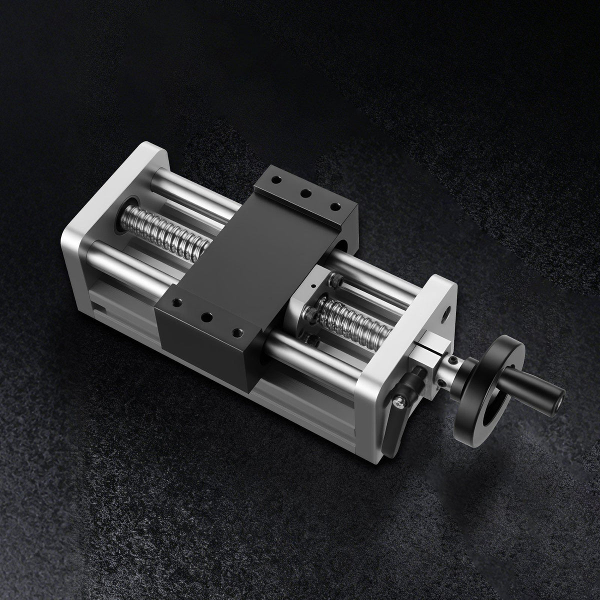 Linear Stage Actuator, 100 mm Effective Stroke, Ball Screw CNC Linear Motion Guide Rail, Double Optical Axis, C7 High-Precision, Bearing Slide Block, Manual Handwheel, for CNC Router X Y Z Axis