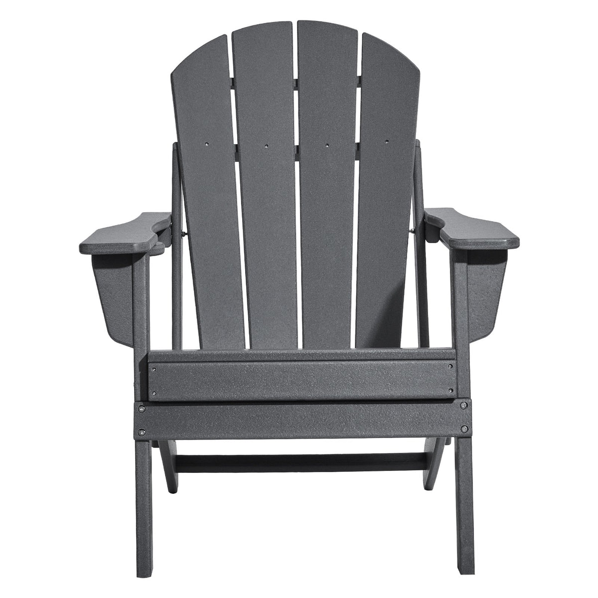 VEVOR Adirondack Chair Plastic, Set of 2 All-Weather Portable Folding Fire Pit Chair, Outdoor Adirondack Patio Chair with Cup Holder, with Relaxing Arm Rest Ergonomic, for Garden, Backyard - Gray