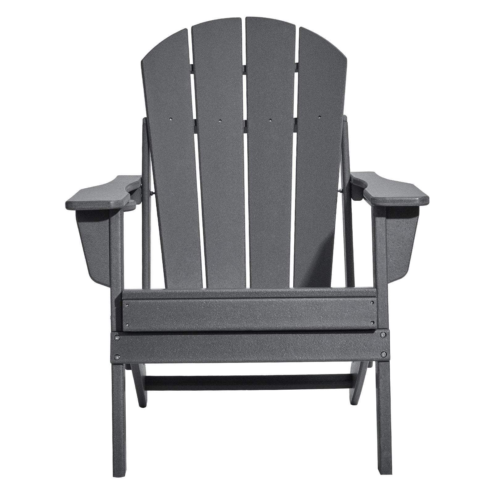 VEVOR Adirondack Chair Plastic, Set of 2 All-Weather Portable Folding Fire Pit Chair, Outdoor Adirondack Patio Chair with Cup Holder, with Relaxing Arm Rest Ergonomic, for Garden, Backyard - Gray