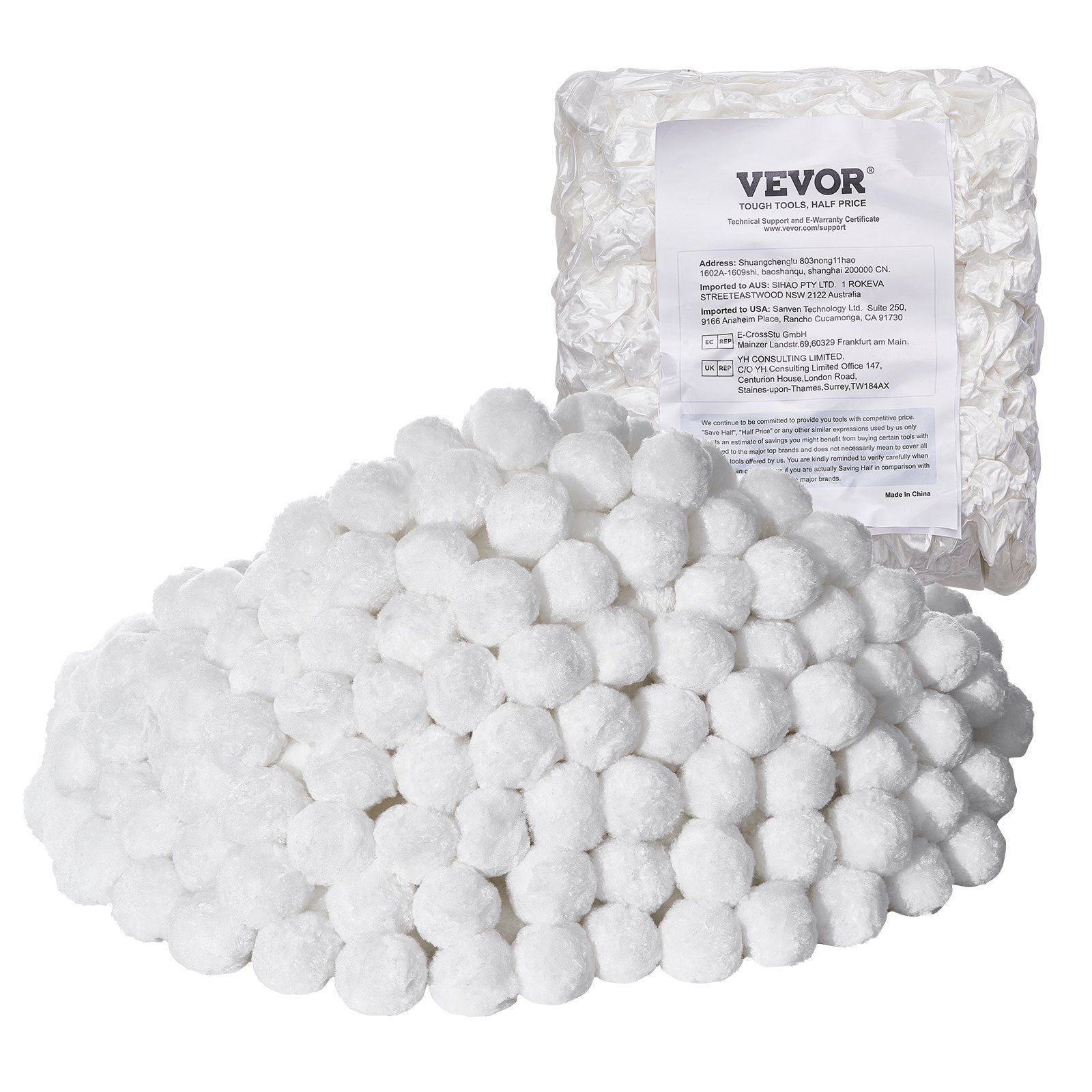 Pool Filter Balls for Sand Filter, 2.1 kg, Filter Balls Replace Pool Filter Sand, Reusable Polyester Fiber Filter Media Balls with Wash Bag, for Swimming Pool Above Ground Pool Aquarium Tank