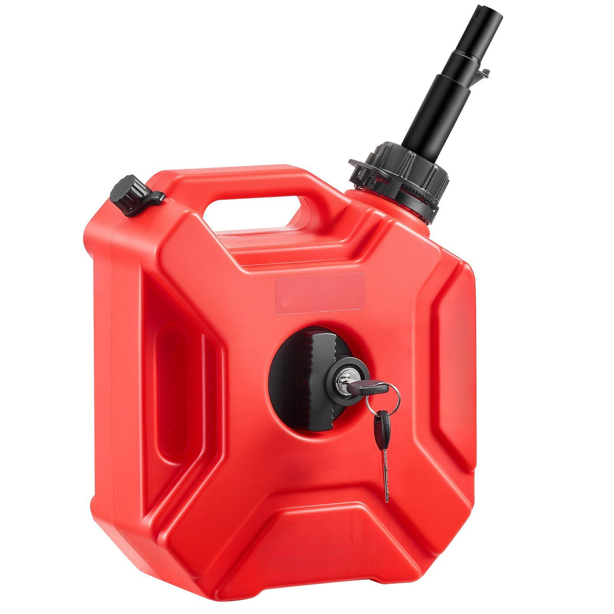 Fuel Container, 5 L, Gas Can with Spout and Lockable Bracket, 15 L/min Max Flow Rate, Secure &amp; Leak-proof, Portable Flat Fluid Container for Most Cars Motorcycle ATV UTV, Red