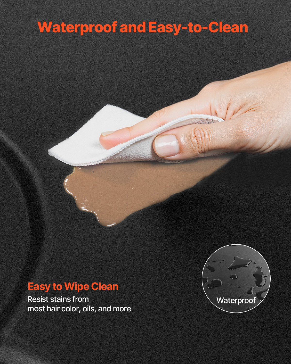 VEVOR Salon Mat for Hair Stylist, 1525 x 915 mm Rectangle Salon Chair Mat Anti Fatigue, 23mm Thickened PVC + PU Barber Shop Floor Mat with Round Cut Out, Anti-Trip Beveled Edges & Non-slip Bottom