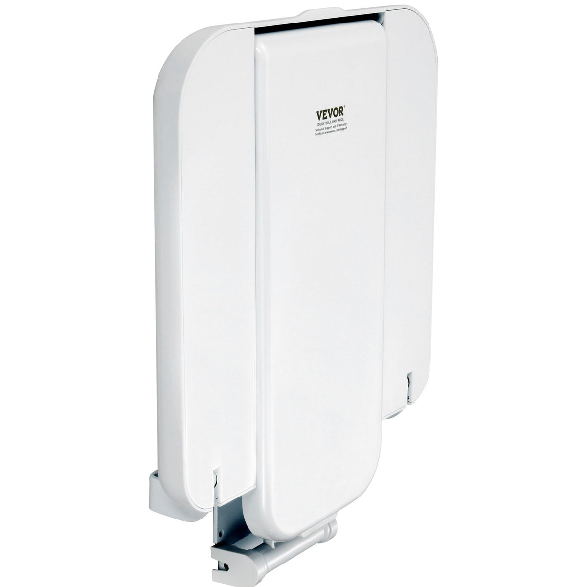 VEVOR Folding ABS Shower Seat, 15.7'' x 16.7'' Unfolded, Wall Mounted Fold Up Shower Bench with 440 lbs Load Capacity, Space Saving Fold Down Shower Chair for Seniors Pregnant Women Children Adults