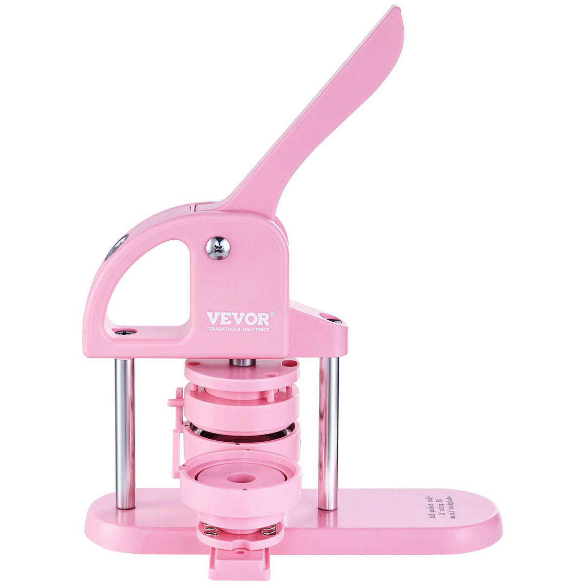 VEVOR Button Maker, 1/1.25/2.28 inch(25/32/58mm) 3-IN-1 Pin Maker, 300pcs Button Parts, Button Maker Machine with Panda Magic Book, Ergonomic Arc Handle Punch Press Kit, For Children DIY Gifts, Pink