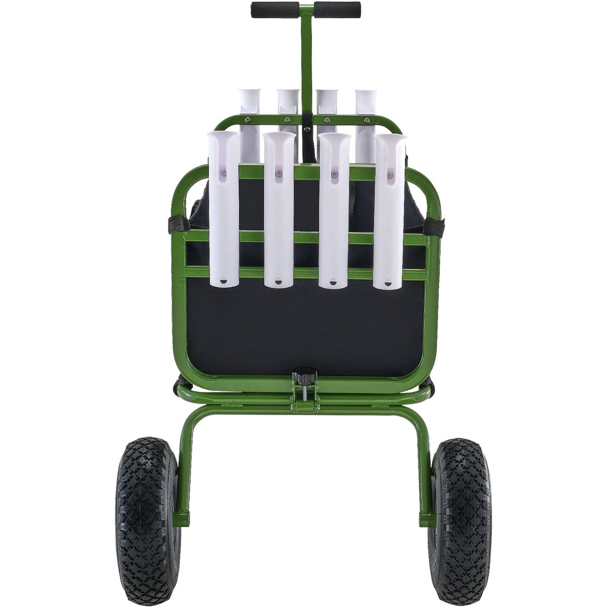 VEVOR Beach Fishing Cart, 136kg Load Capacity, Foldable Fish and Marine Cart with Four 280mm Big Wheels Rubber Balloon Tires, Heavy-Duty Steel Pier Wagon Trolley with 8 Rod Holders for Picnic