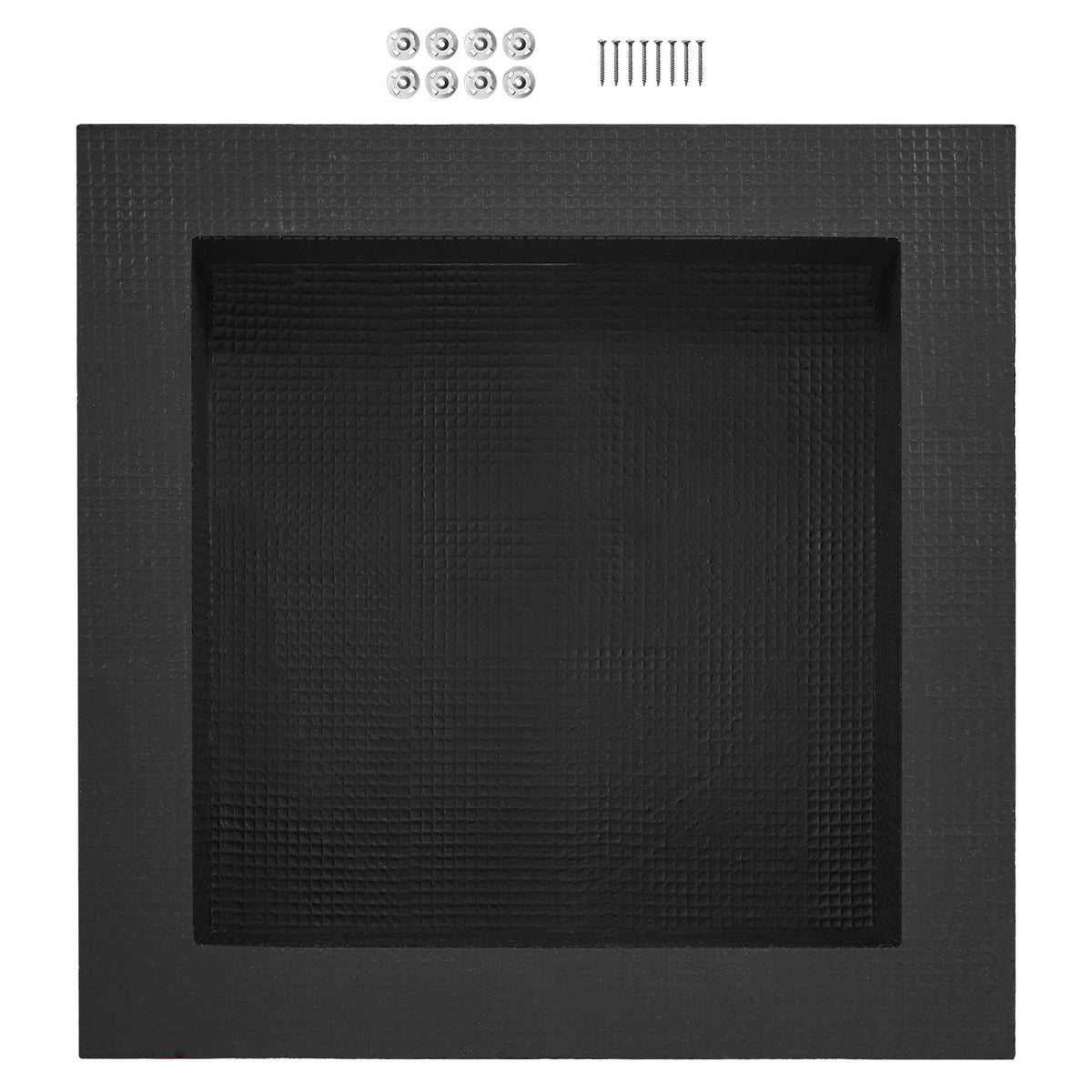 VEVOR Shower Niche Ready for Tile 40.64 x 40.64 cm, Single Shelf Organizer, Square Corners Wall-inserted Niche Recessed, Sealed Protection Modern Soap Storage Niche for Shower Bathroom, Black