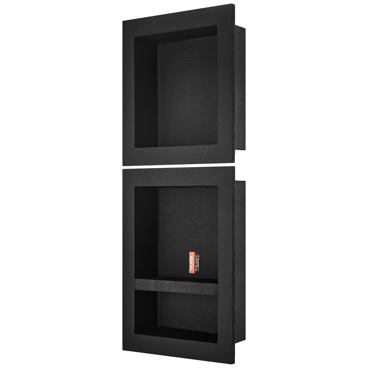 VEVOR Shower Niche Ready for Tile 40.64x40.64cm & 40.64x50.8cm, Triple Shelf, Square Corners Wall-inserted Niche Recessed, Sealed Protection Modern Soap Storage Niche for Shower Bathroom, Black