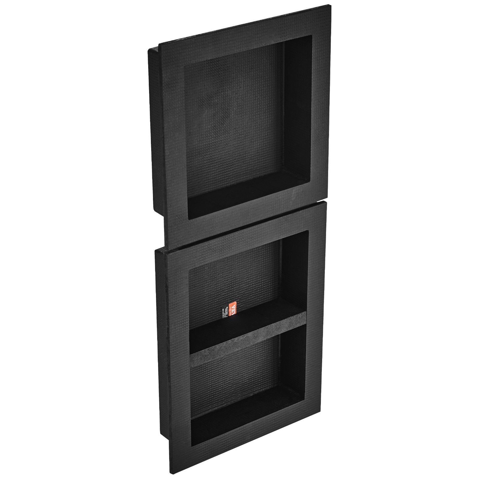 VEVOR Shower Niche Ready for Tile 40.64x40.64cm & 40.64x50.8cm, Triple Shelf, Square Corners Wall-inserted Niche Recessed, Sealed Protection Modern Soap Storage Niche for Shower Bathroom, Black