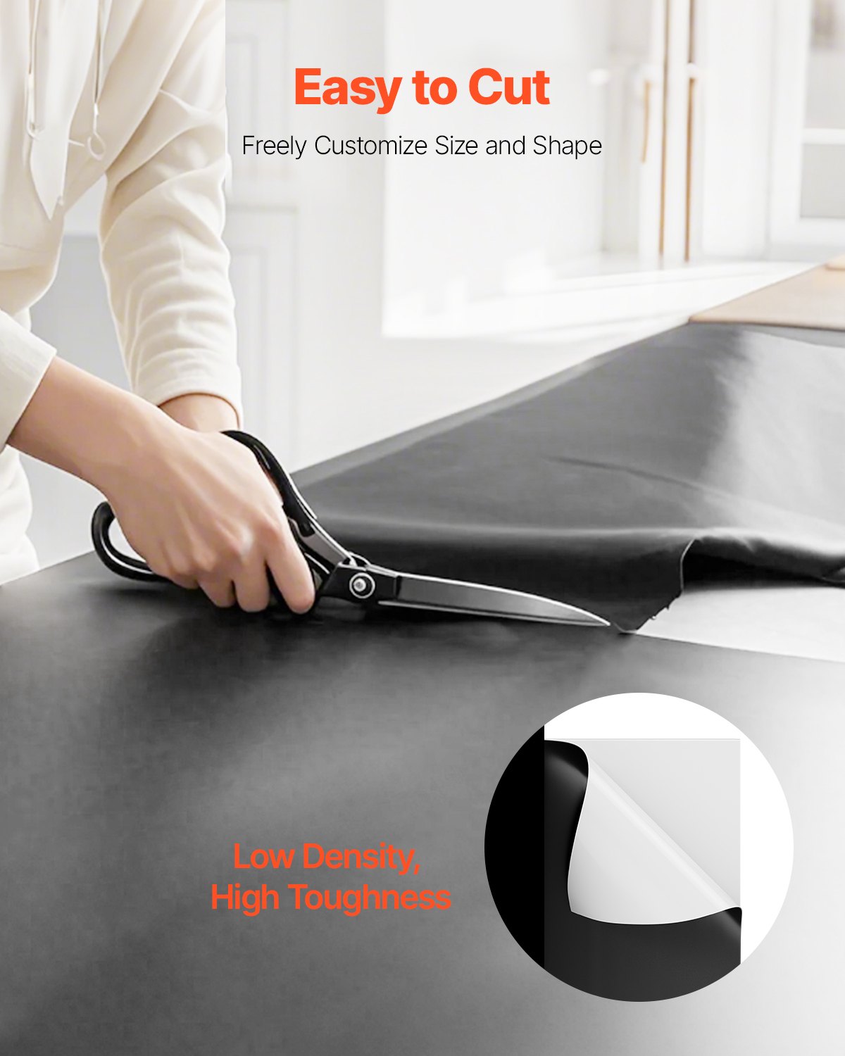 VEVOR 6Mil Plastic Sheeting Roll 10 x 100 FT Heavy Duty Film Black & White