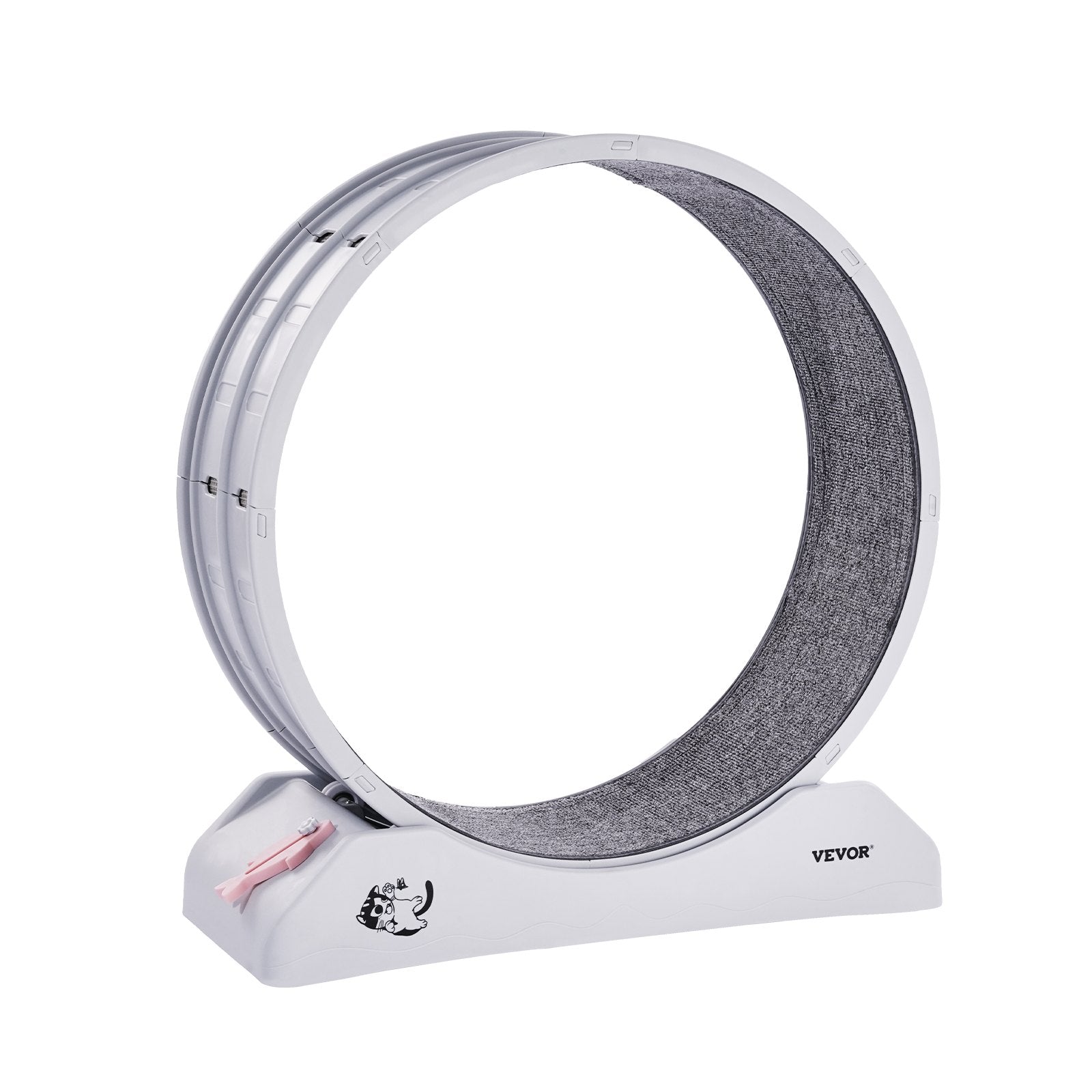 VEVOR Cat Exercise Wheel, 31.5 in, Large Cat Running Wheel with Secure Brake & Carpeted Runway, Quiet Operation Cat Treadmill, Indoor Cats Exerciser Wheel for Pets Weight Loss & Health White