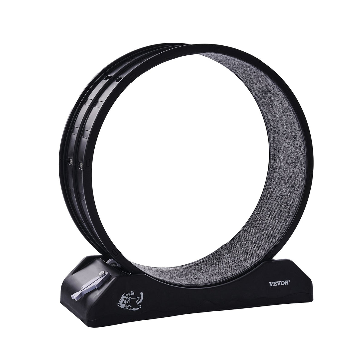 VEVOR Cat Exercise Wheel, 31.5 in, Large Cat Running Wheel with Secure Brake & Carpeted Runway, Quiet Operation Cat Treadmill, Indoor Cats Exerciser Wheel for Pets Weight Loss & Health Black