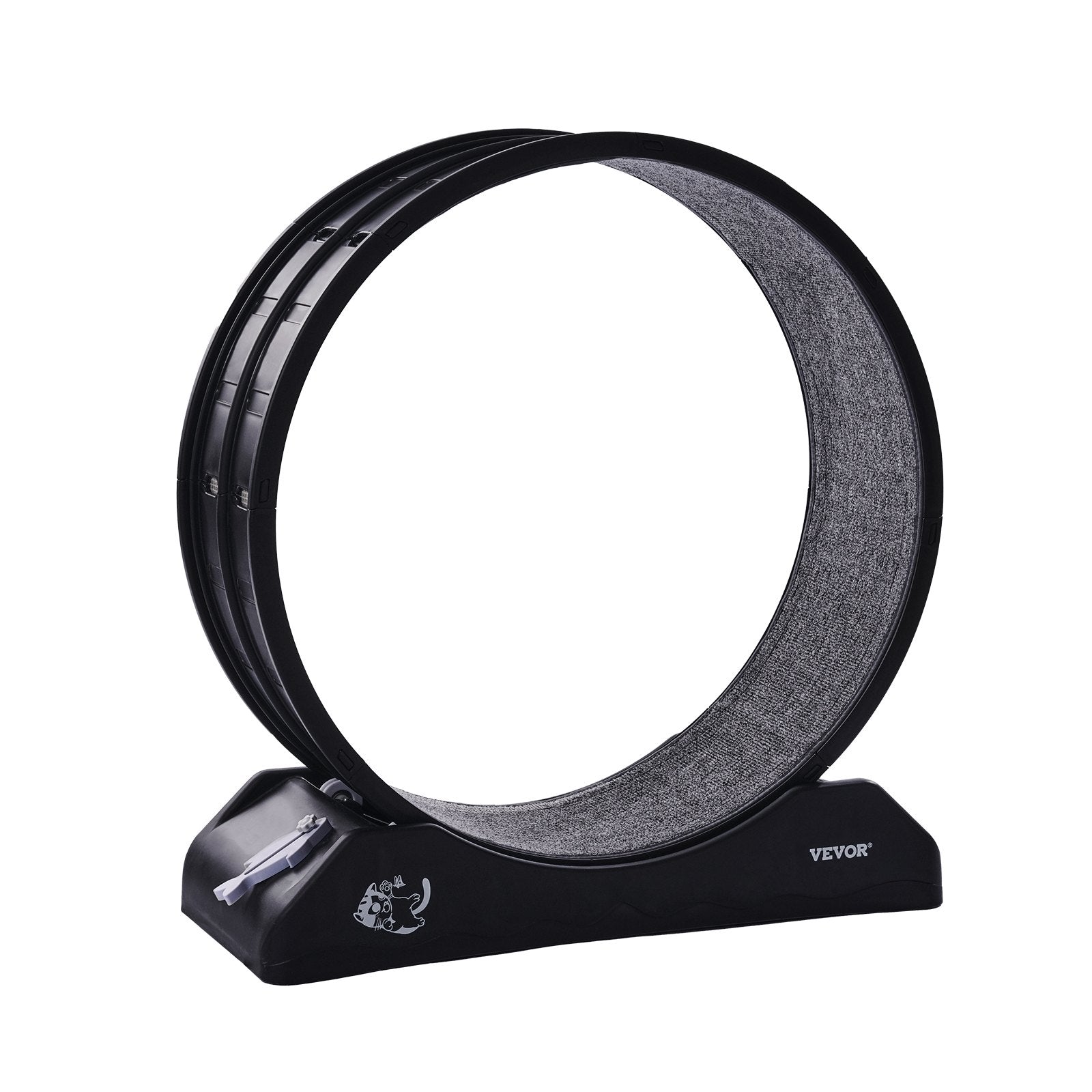 VEVOR Cat Exercise Wheel, 31.5 in, Large Cat Running Wheel with Secure Brake & Carpeted Runway, Quiet Operation Cat Treadmill, Indoor Cats Exerciser Wheel for Pets Weight Loss & Health Black