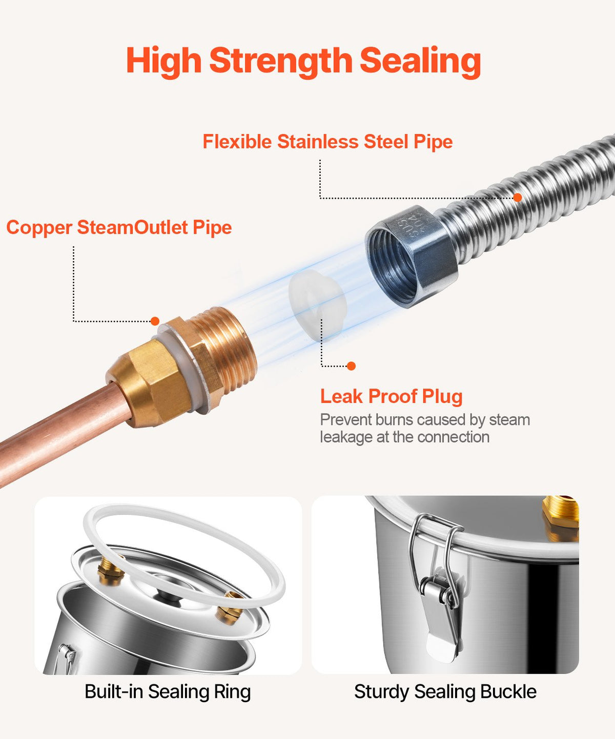 VEVOR Moonshine Still Water Alcohol Distiller 8Gal w/Thumper Keg & 8W Water Pump