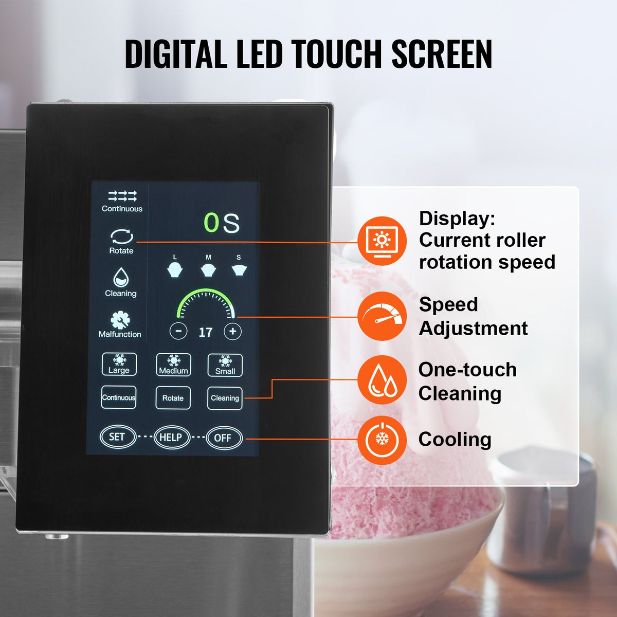 VEVOR Commercial Snowflake Ice Machine, 397LBS/24H Snowflake Ice Maker, Stainless Steel Ice Shaver Machine, Electric Snow Cone Maker, Liquid Cooling System for Rapid Heat Dissipation, Ice Cream