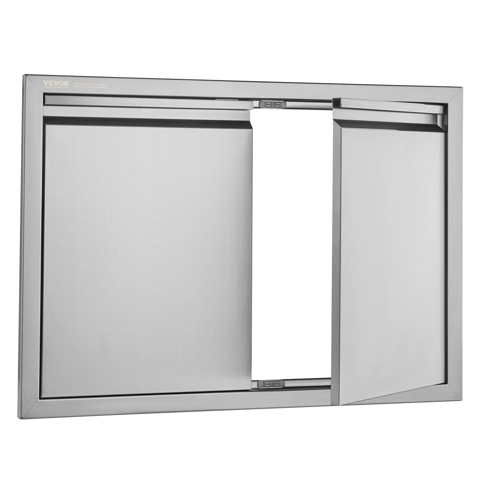 BBQ Access Door, 762x532 mm Double Outdoor Kitchen Door, Stainless Steel Flush Mount Door, Wall Vertical Door with Recessed Handles , for BBQ Island, Grilling Station, Outside Cabinet
