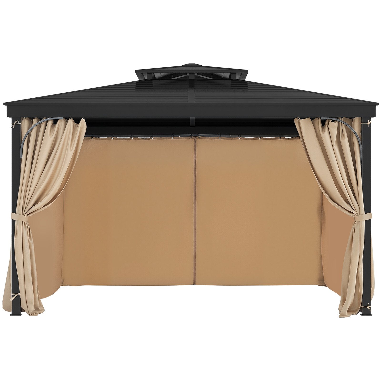 VEVOR Gazebo Curtains Outdoor, Fit Most 10' x 10' x 6.7' Gazebos, 4-Panel Sidewall Gazebo Privacy Curtains with Zippers, Outdoor Curtain Replacement for Patio Canopy, Only Curtain, Khaki