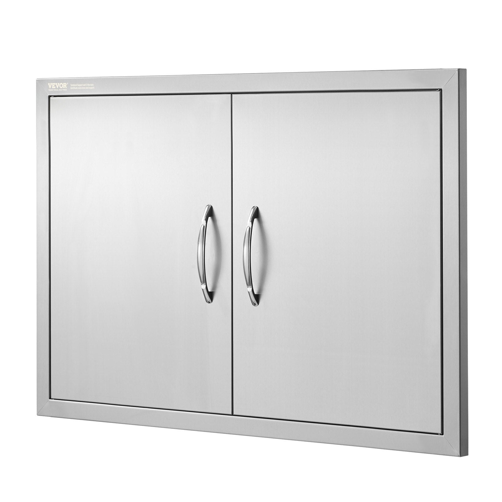 VEVOR BBQ Access Door, 838x558 mm Double Outdoor Kitchen Door, Stainless Steel Flush Mount Door, Wall Vertical Door with Handles, for BBQ Island, Grilling Station, Outside Cabinet
