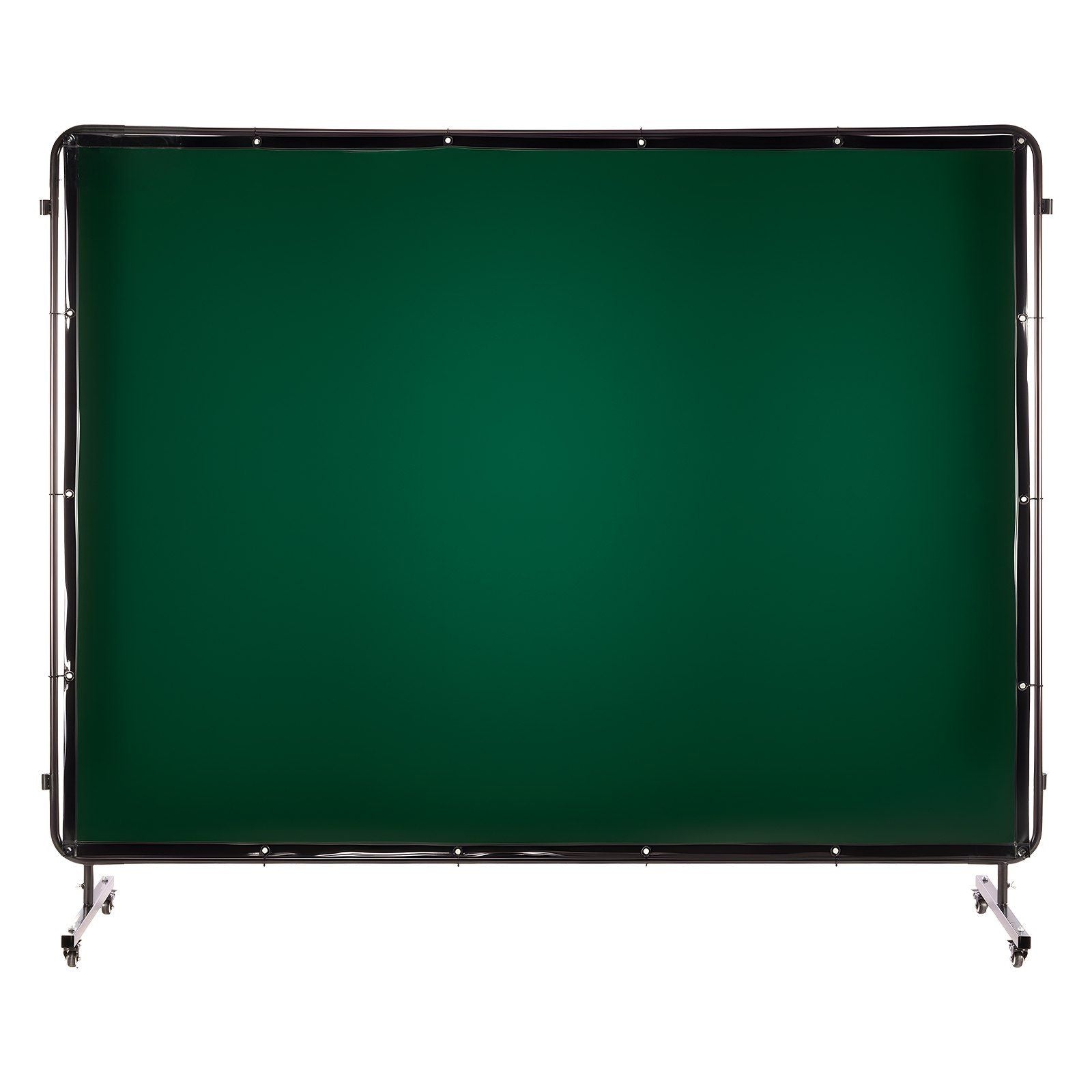 Welding Screen with Frame, 3-Panel 1.74 x 2.34m Welding Curtain Screen, Flame-Resistant Vinyl Protection Screens with 12 Wheels & 6-Level UV Protection for Workshop/Industrial Use, Dark Green