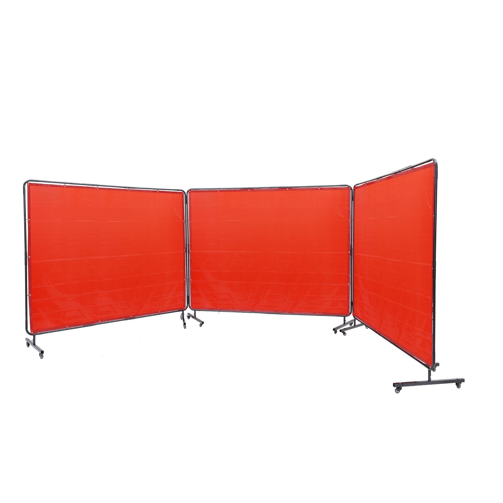 VEVOR Welding Screen with Frame 3 Panel 6' x 8' Welding Curtain Screen 12 Wheels