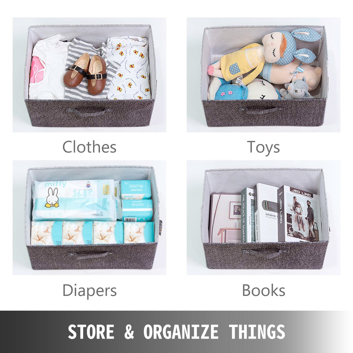 VEVOR Dresser Storage Tower with 5 Fabric Drawer Steel Frame Storage Cabinet Bin Storage Organizer Unit Fabric Cube Dresser Chest Cabinet Coffee Wide (Coffee/Wide)