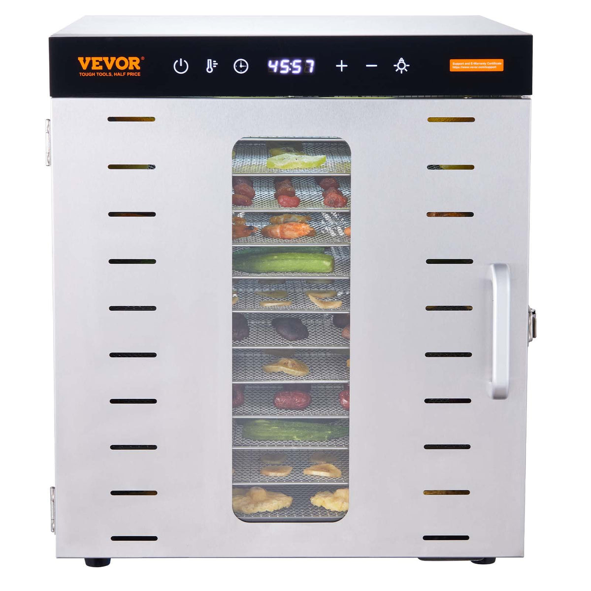 VEVOR 10 Trays Food Dehydrator Machine Stainless Steel 1000W Jerky Fruit Drying