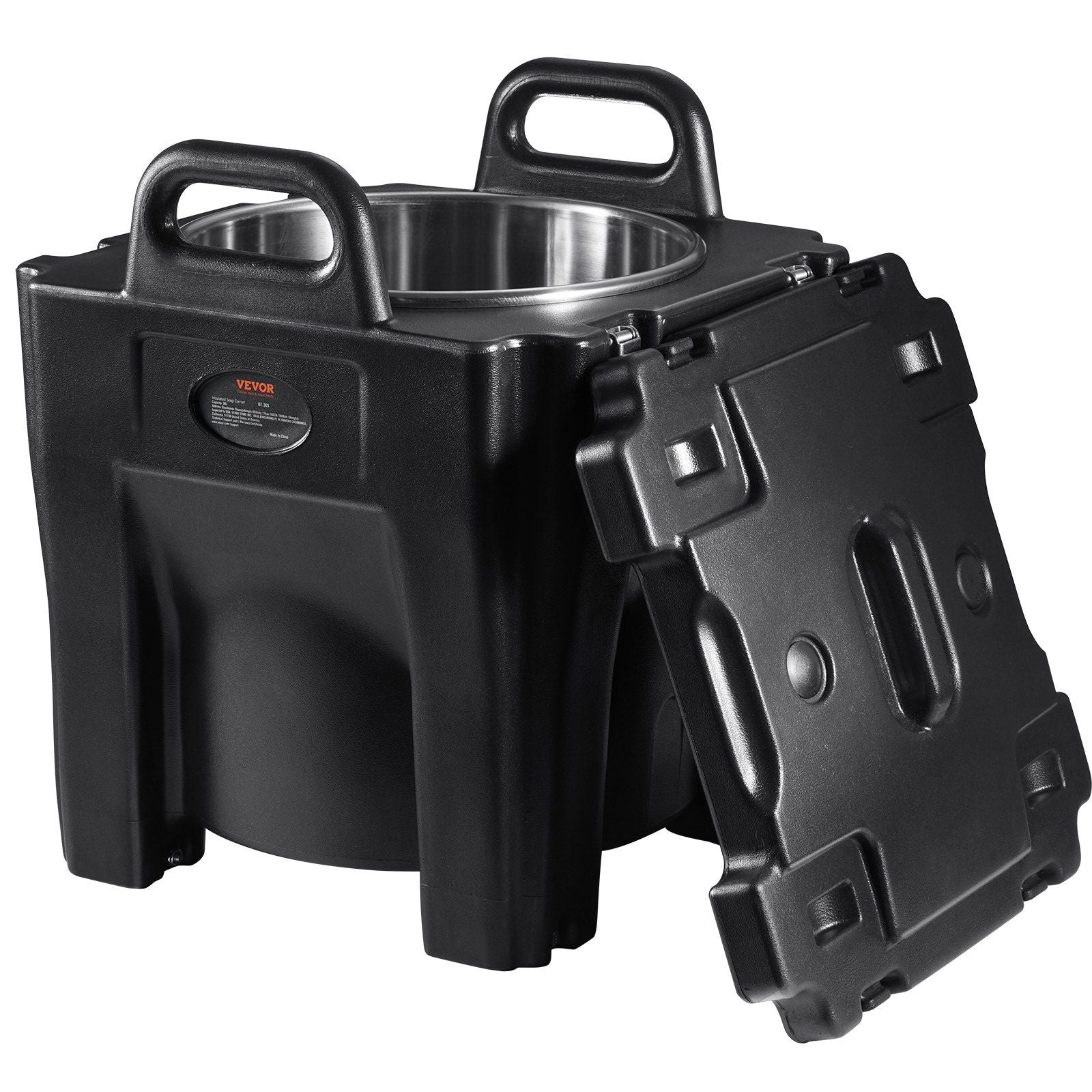 Insulated Food Carrier, 30L Capacity, Stackable Catering Hot Box with Stainless Steel Barrel, Top Load LLDPE Food Warmer with Integral Handles Buckles Stationary Base, for Restaurant Canteen, B