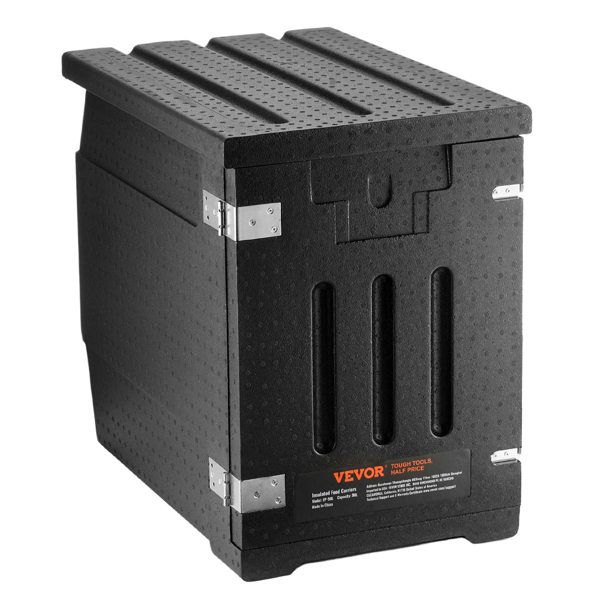 VEVOR Insulated Food Pan Carrier, 90L Hot Box for Catering, LLDPE Food Box Carrier with Double Buckles, Front Loading Food Warmer for Restaurant, Canteen, etc.