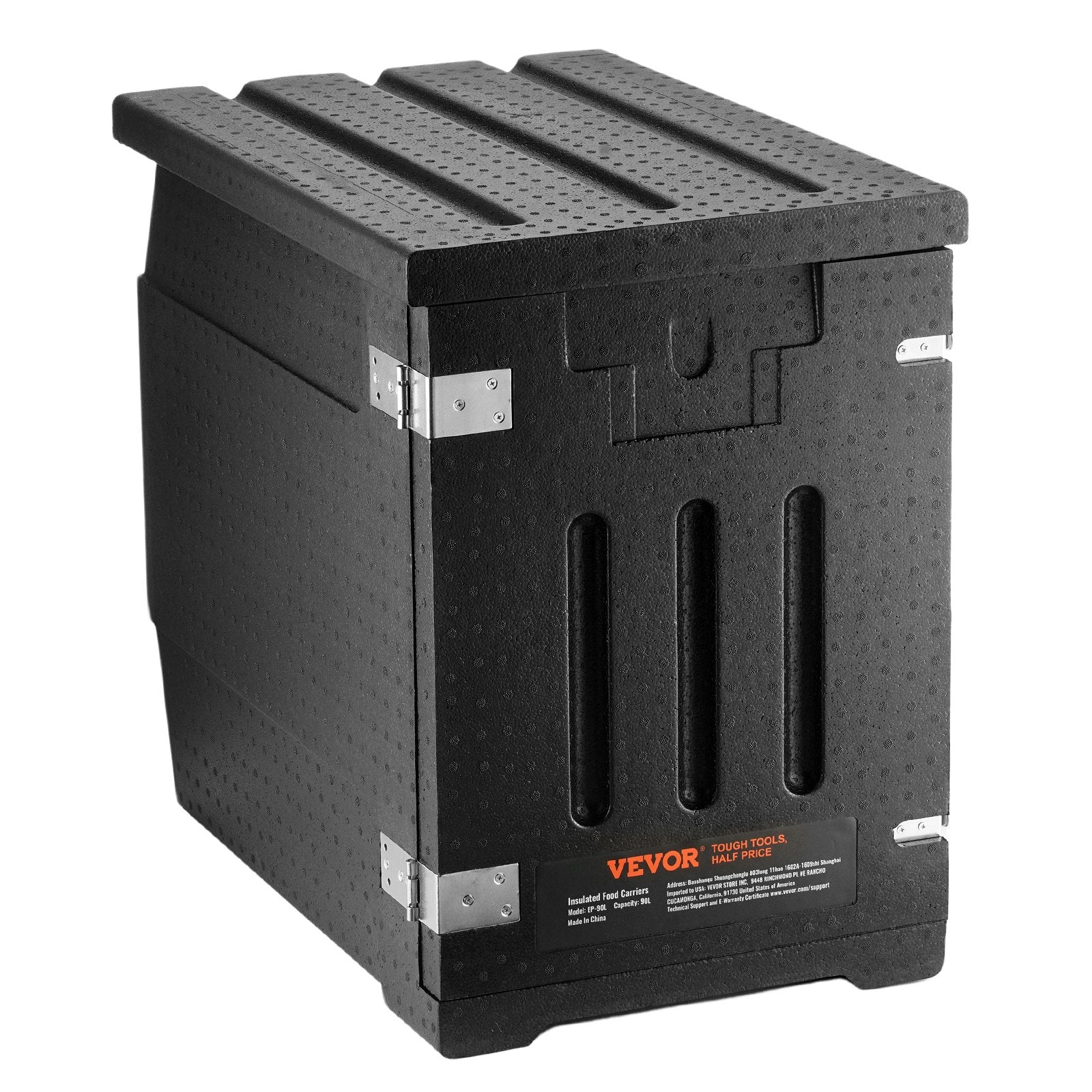 VEVOR Insulated Food Pan Carrier, 90L Hot Box for Catering, LLDPE Food Box Carrier with Double Buckles, Front Loading Food Warmer for Restaurant, Canteen, etc.