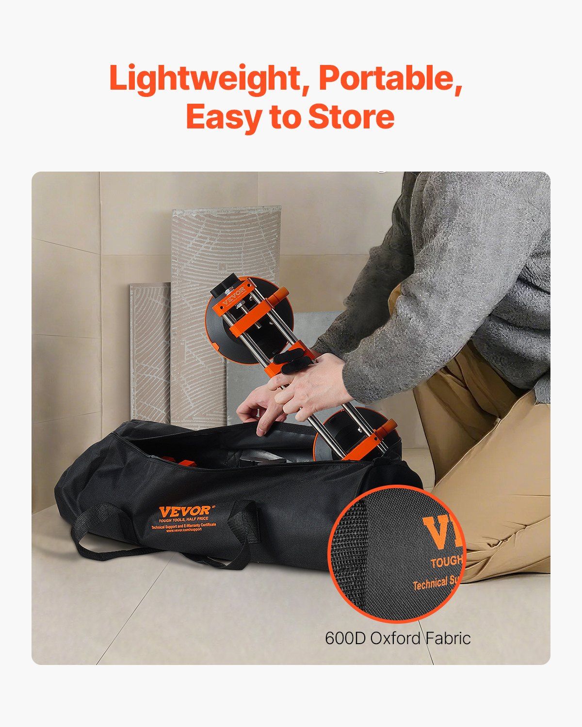 Seamless Seam Setter, 2 Packs, Granite Seam Setter with 6 in Vacuum Suction Cups & Tool Bag, Seam Joiner for Seam Joining & Leveling, Countertop Installation Tool for Tile Stone Marble Slab