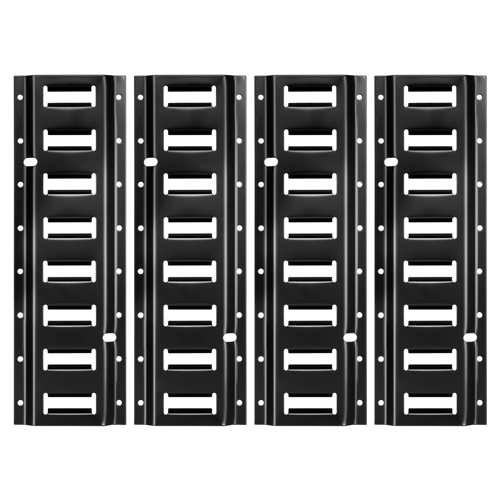 VEVOR E-Track Tie-Down Rail Kit, 4 Pack 0.4 m E Tracks Set, 21 Pcs Includes 2 Ratchet Straps & 4 O-Rings & 4 Tie-Offs with D-Ring & 2 Single Slots & 8 End Caps & 1 Bag, Fit for Garages Vans Trailers