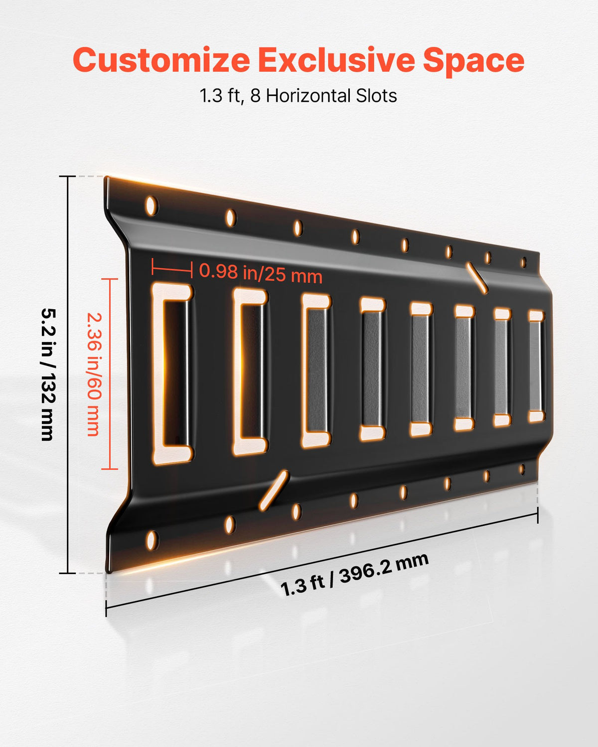 VEVOR E-Track Tie-Down Rail Kit, 4 Pack 0.4 m E Tracks Set, 21 Pcs Includes 2 Ratchet Straps & 4 O-Rings & 4 Tie-Offs with D-Ring & 2 Single Slots & 8 End Caps & 1 Bag, Fit for Garages Vans Trailers