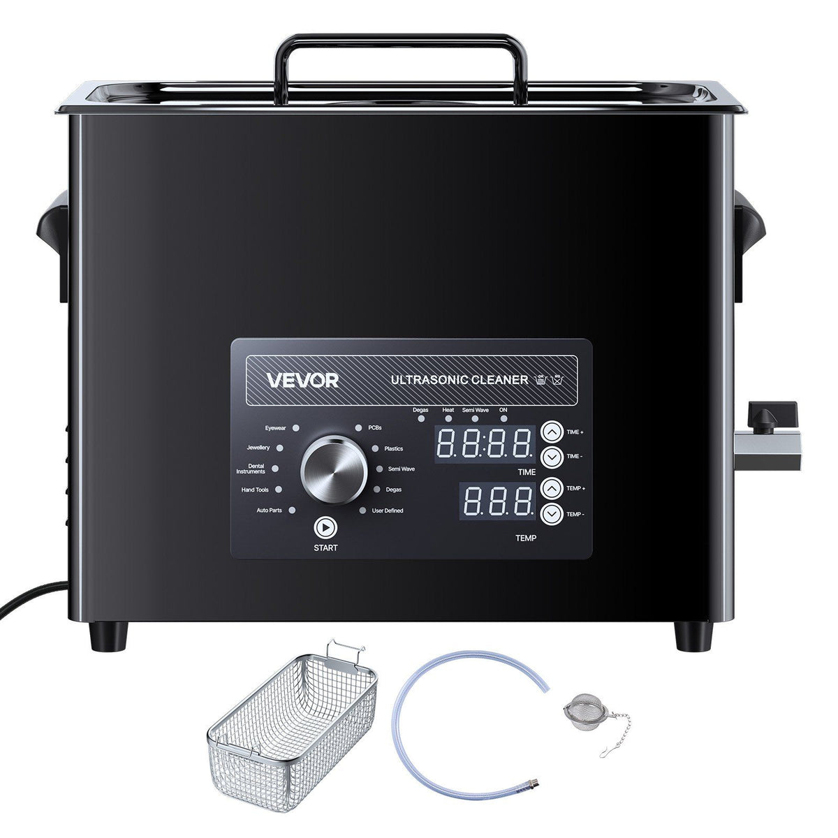 6L Ultrasonic Cleaner, Professional Ultrasonic Cleaner Machine with Knob Control, Stainless Steel Cleaning Machine with Basket and Cleaning Ball, for Watches, Razors, Jewelry, Coins and More