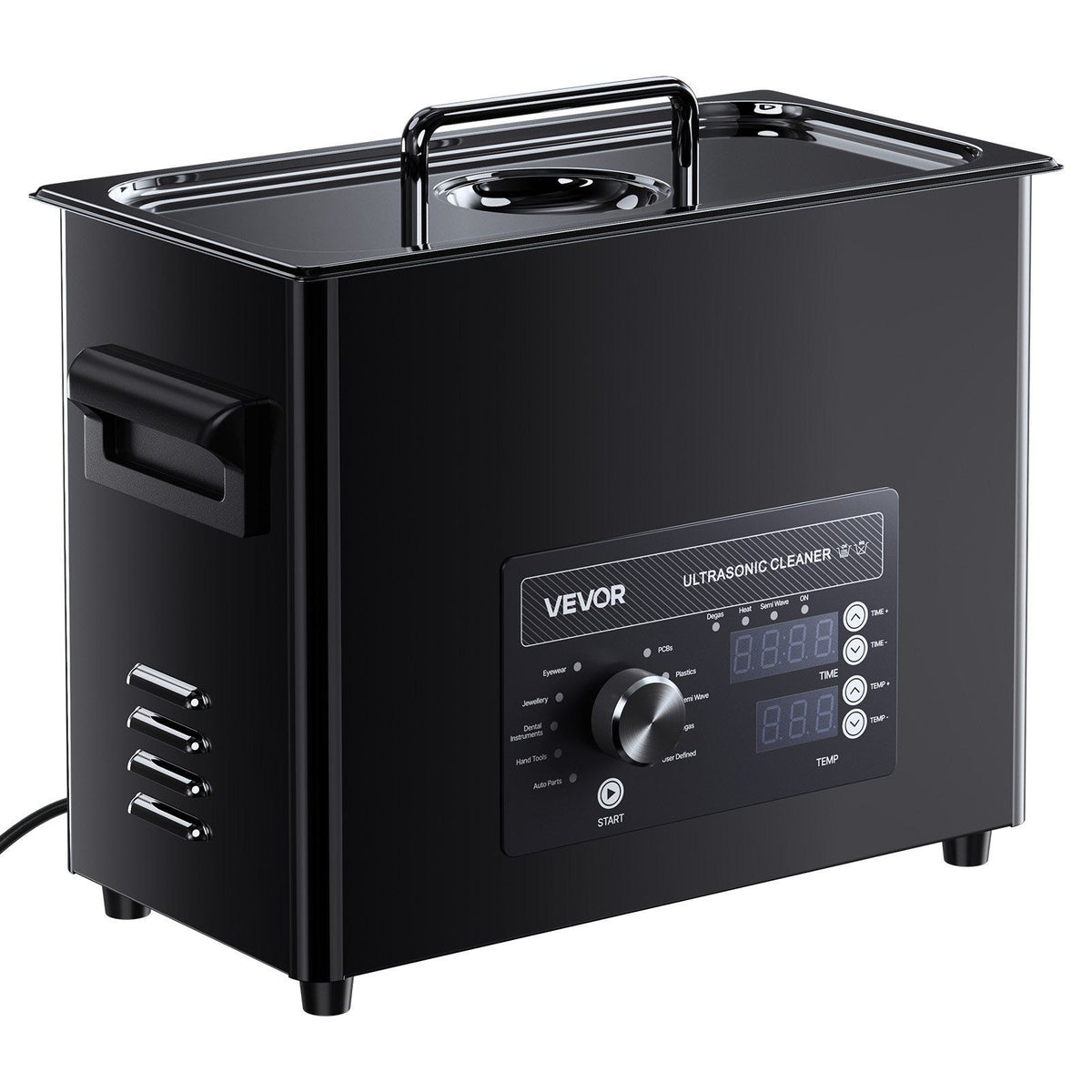 6L Ultrasonic Cleaner, Professional Ultrasonic Cleaner Machine with Knob Control, Stainless Steel Cleaning Machine with Basket and Cleaning Ball, for Watches, Razors, Jewelry, Coins and More