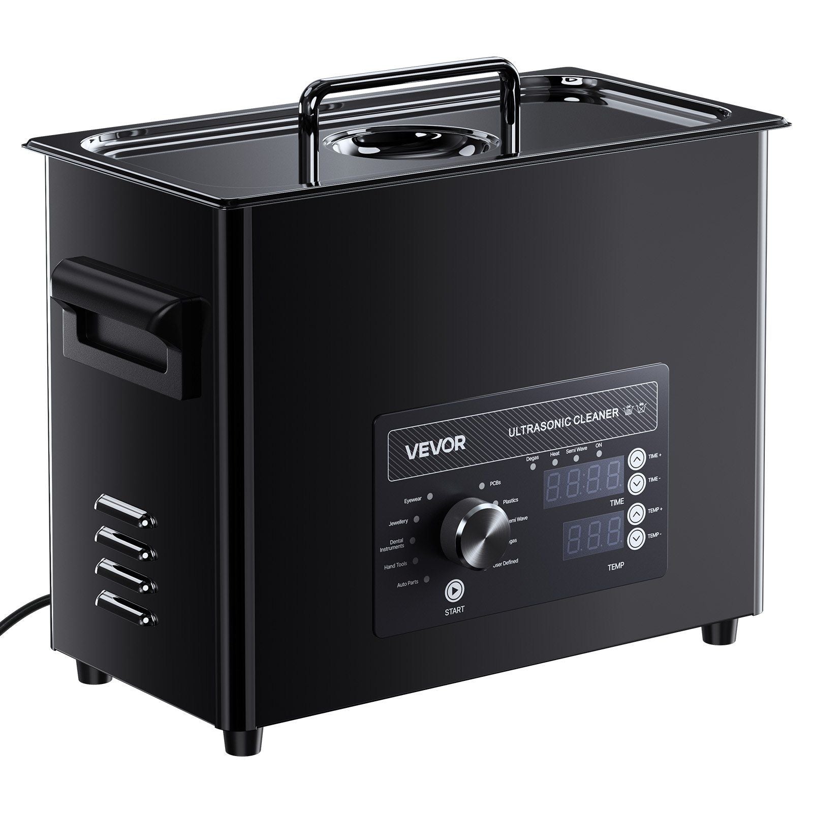 6L Ultrasonic Cleaner, Professional Ultrasonic Cleaner Machine with Knob Control, Stainless Steel Cleaning Machine with Basket and Cleaning Ball, for Watches, Razors, Jewelry, Coins and More