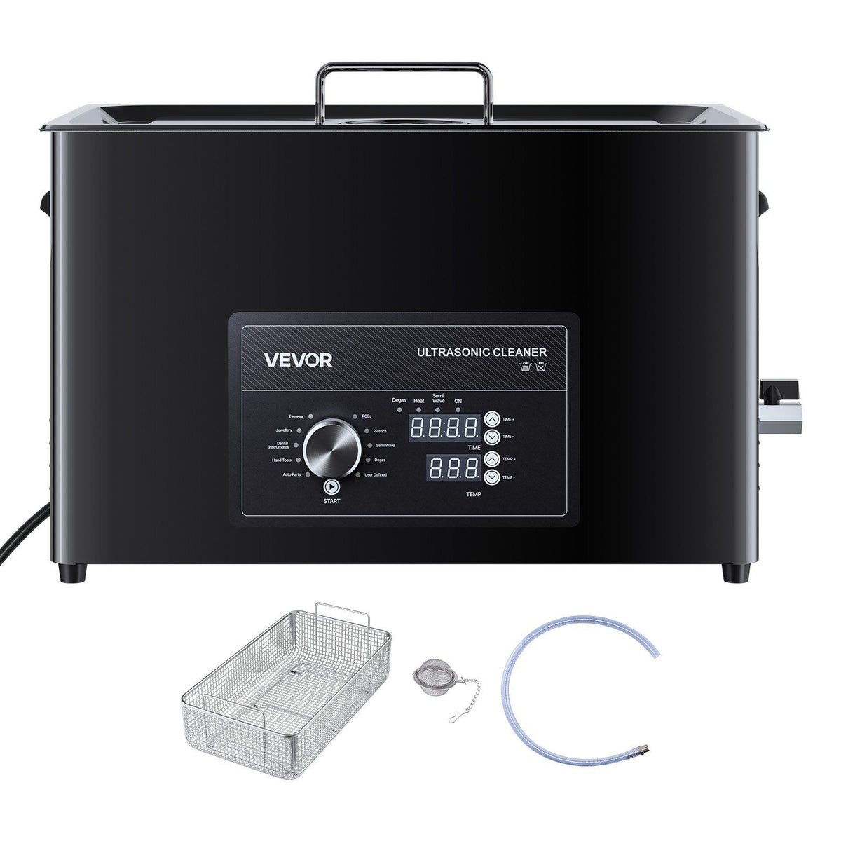 30L Ultrasonic Cleaner, Professional Ultrasonic Cleaner Machine with Knob Control, Stainless Steel Cleaning Machine with Basket and Cleaning Ball, for Watches, Razors, Jewelry, Coins and More