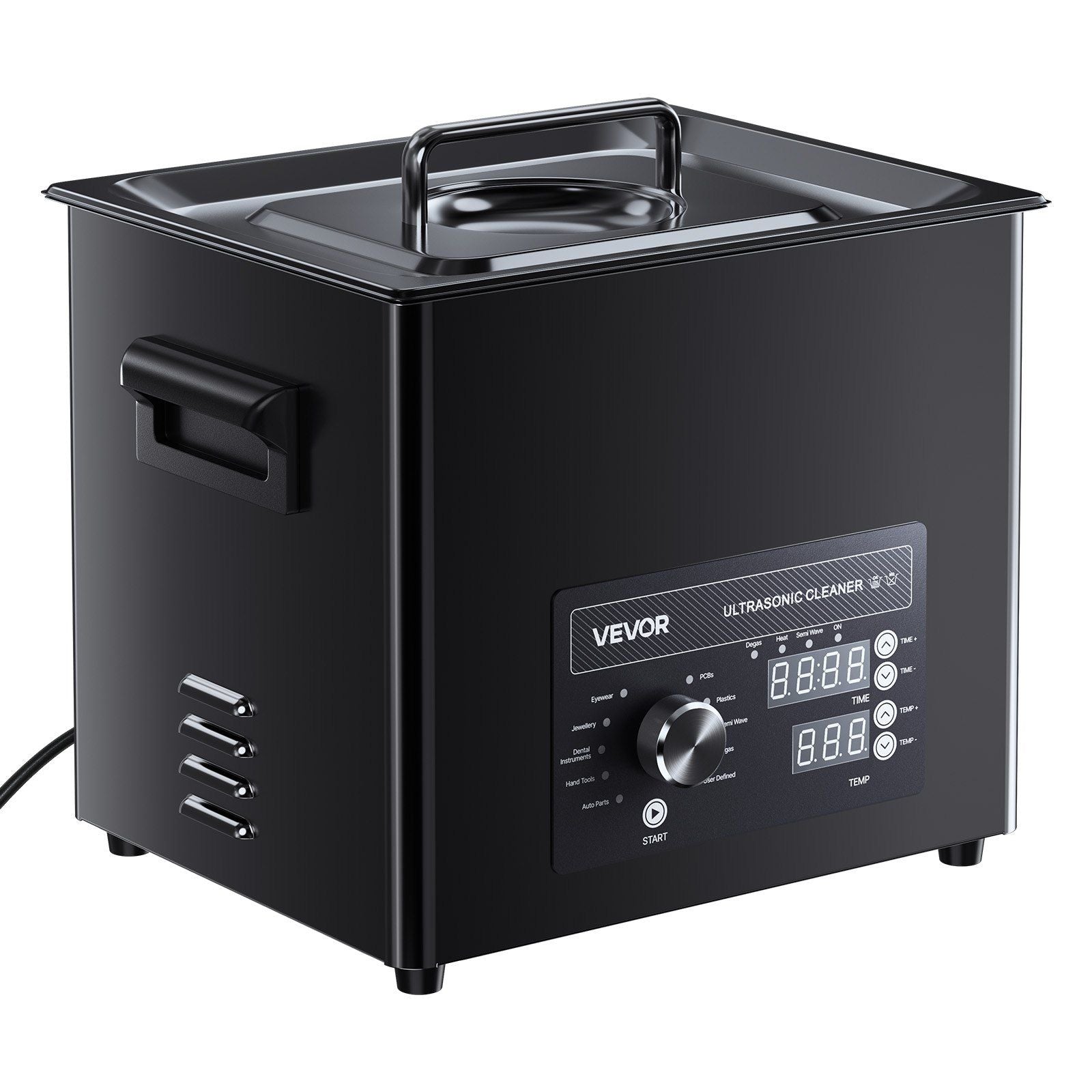 10L Ultrasonic Cleaner, Professional Ultrasonic Cleaner Machine with Knob Control, Stainless Steel Cleaning Machine with Basket and Cleaning Ball, for Watches, Razors, Jewelry, Coins and More