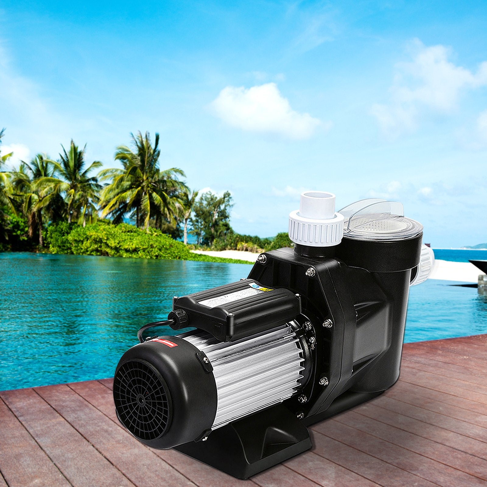 VEVOR Swimming Pool Filter Pump 2.5HP, 1850W Swimming Pool Pump 148GPM, Single Speed Filter for Spa Water Circulation Above Ground Apply Swimming Pool, Bathtub