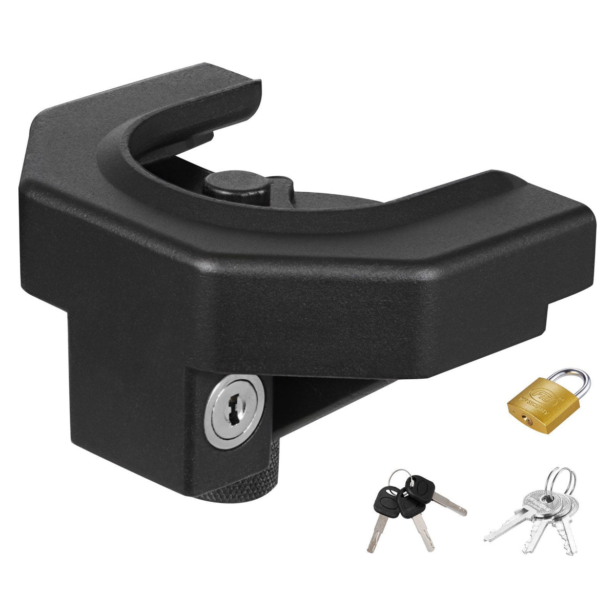 Trailer Hitch Lock Kit, Compatible with 58.7 mm Couplers, Heavy-Duty Anti-Theft Trailer Ball Lock with 3 Keys &amp; Padlock, Prying-Resistant &amp; Impact-Resistant, Fits for RVs, Boats, Trailers