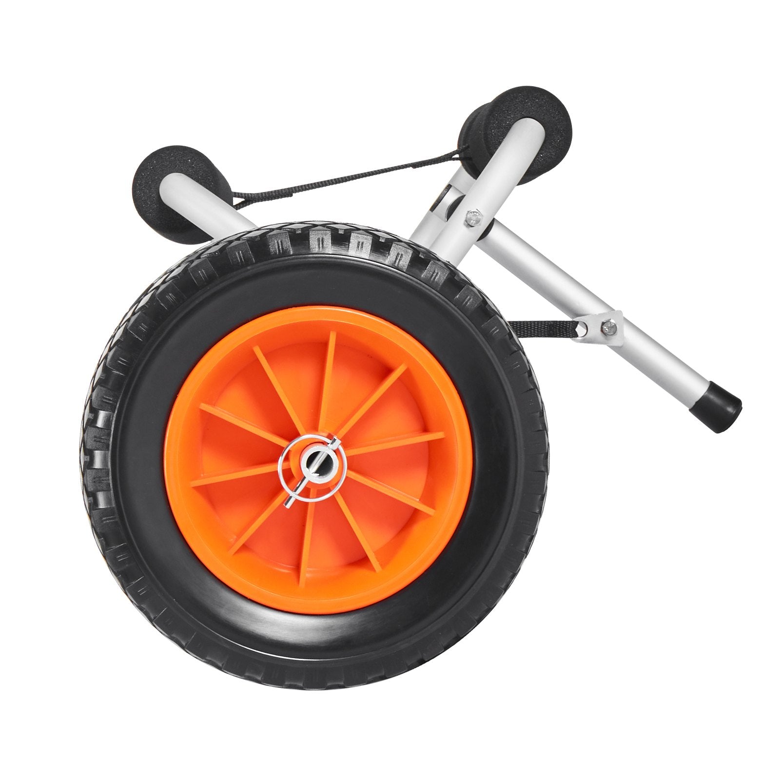 VEVOR Kayak Cart, 90 kg Load Capacity, Foldable Kayak Trolley with 25.4 cm Solid Rubber Tires & 1 Ratchet Strap, Paddle Board Trolley for Carrying Kayaks, Canoes, Paddleboards, Float Mats, Jon Boats