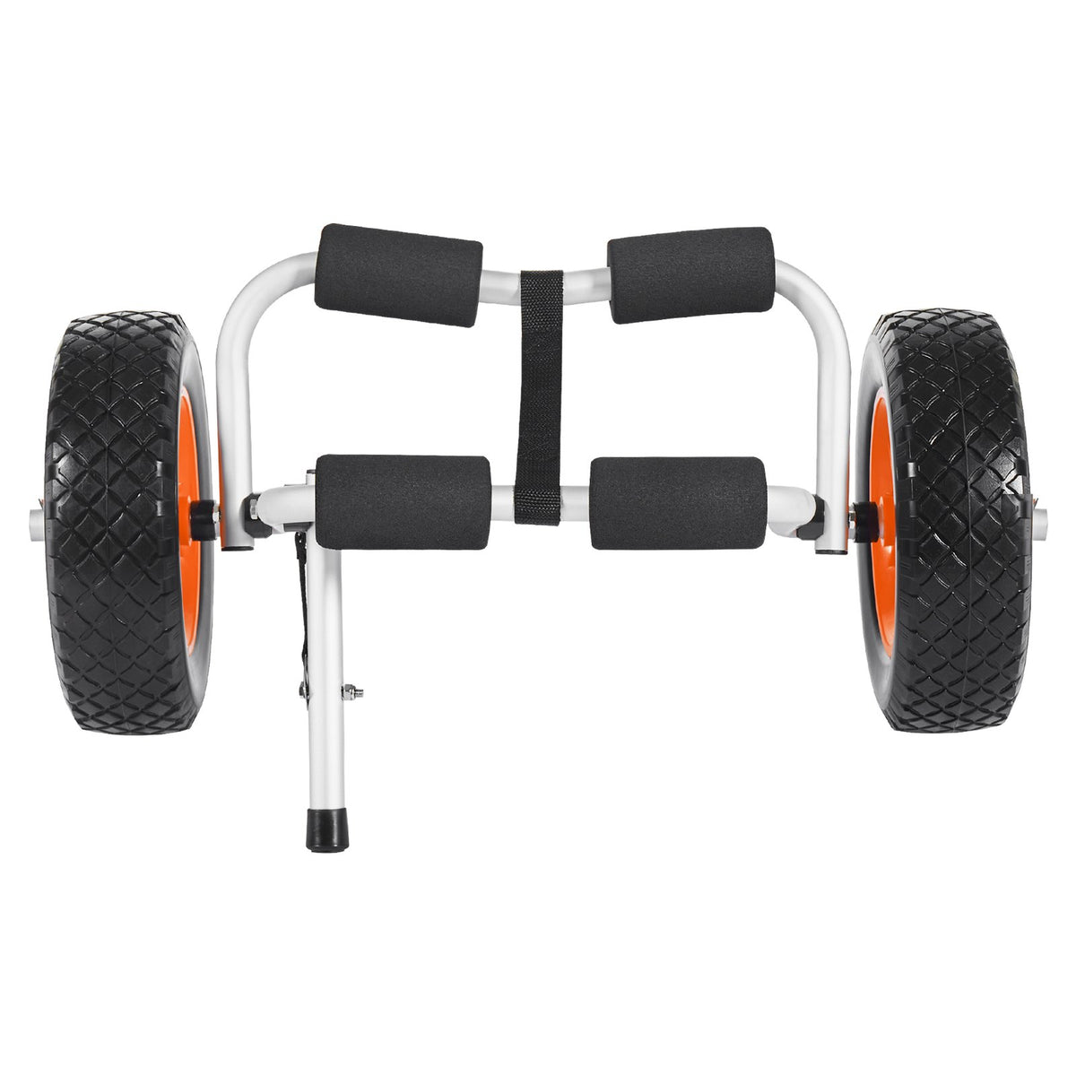 VEVOR Kayak Cart, 90 kg Load Capacity, Foldable Kayak Trolley with 25.4 cm Solid Rubber Tires & 1 Ratchet Strap, Paddle Board Trolley for Carrying Kayaks, Canoes, Paddleboards, Float Mats, Jon Boats