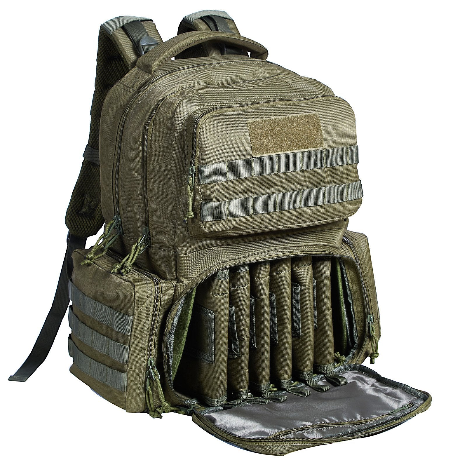VEVOR Tactical Range Backpack for 6 Pistols Gun Backpack Green