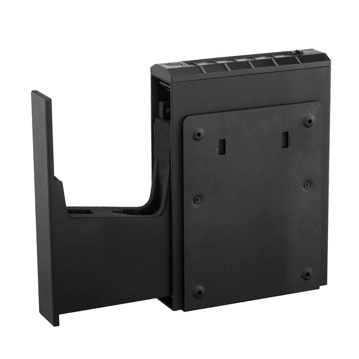 VEVOR Gun Safe, Slider Handgun Gun Safe with Fingerprint/Password/Key, 3-Way Quick Access Firearm Case Box with Lighting for 1 Pistol &amp; Magazine, Mounted Pistol Gun Box for Nightstand Bedside Desk Car
