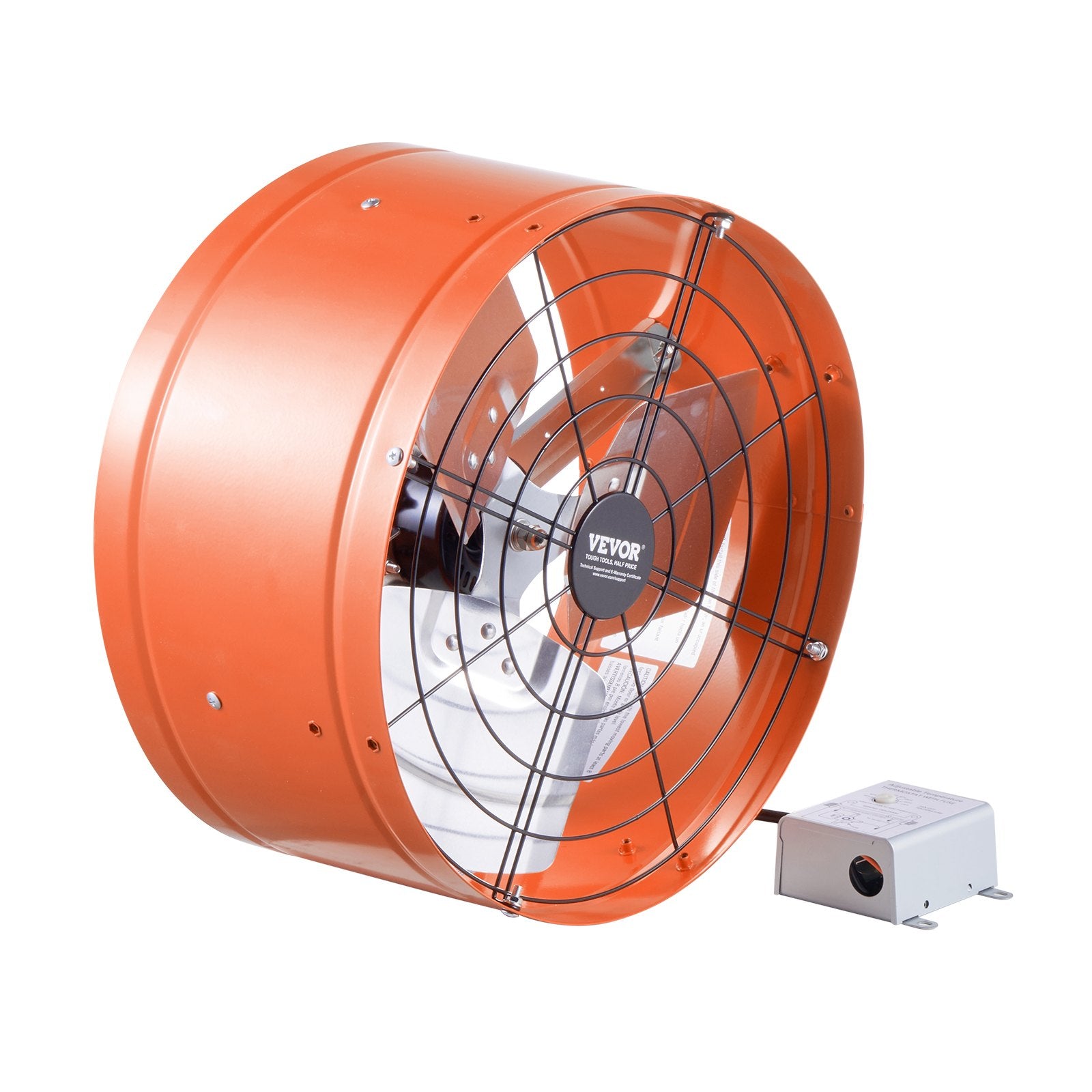 VEVOR 380 mm Gable Mount Fan 1650 CFM Attic Vent Fan with Adjustable Thermostat