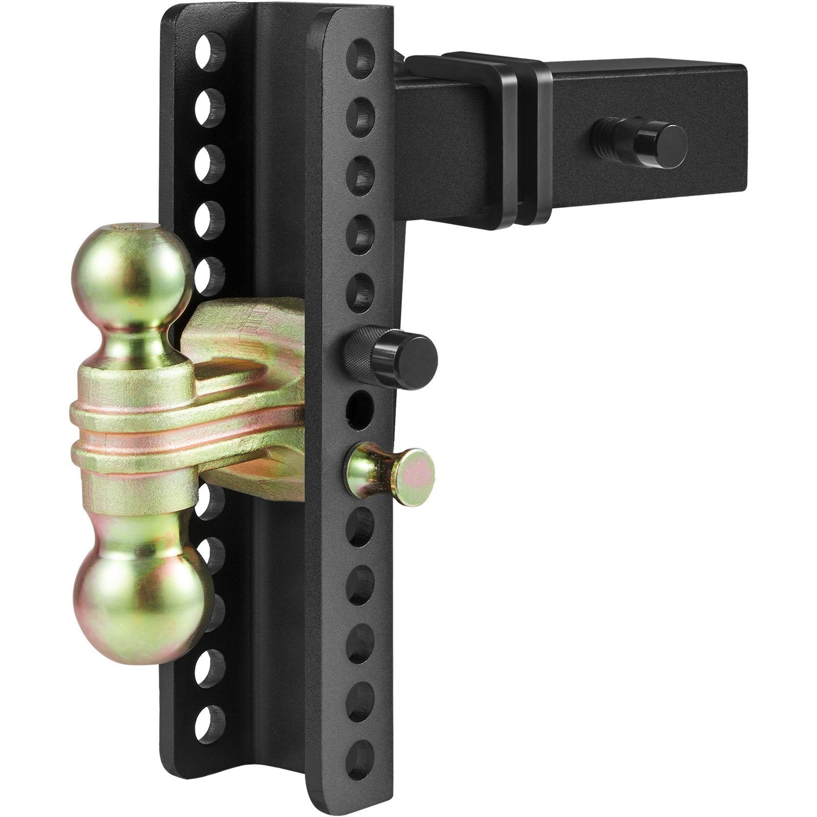 VEVOR Adjustable Trailer Hitch, 25 cm Drop & 21.59 cm Rise Hitch Ball Mount with 6.35 cm Receiver Solid Tube, 6577 kgs GTW, 5.08 cm & 5.08-0.79 cm 45# Steel Tow Balls with Key Lock for Truck Towing