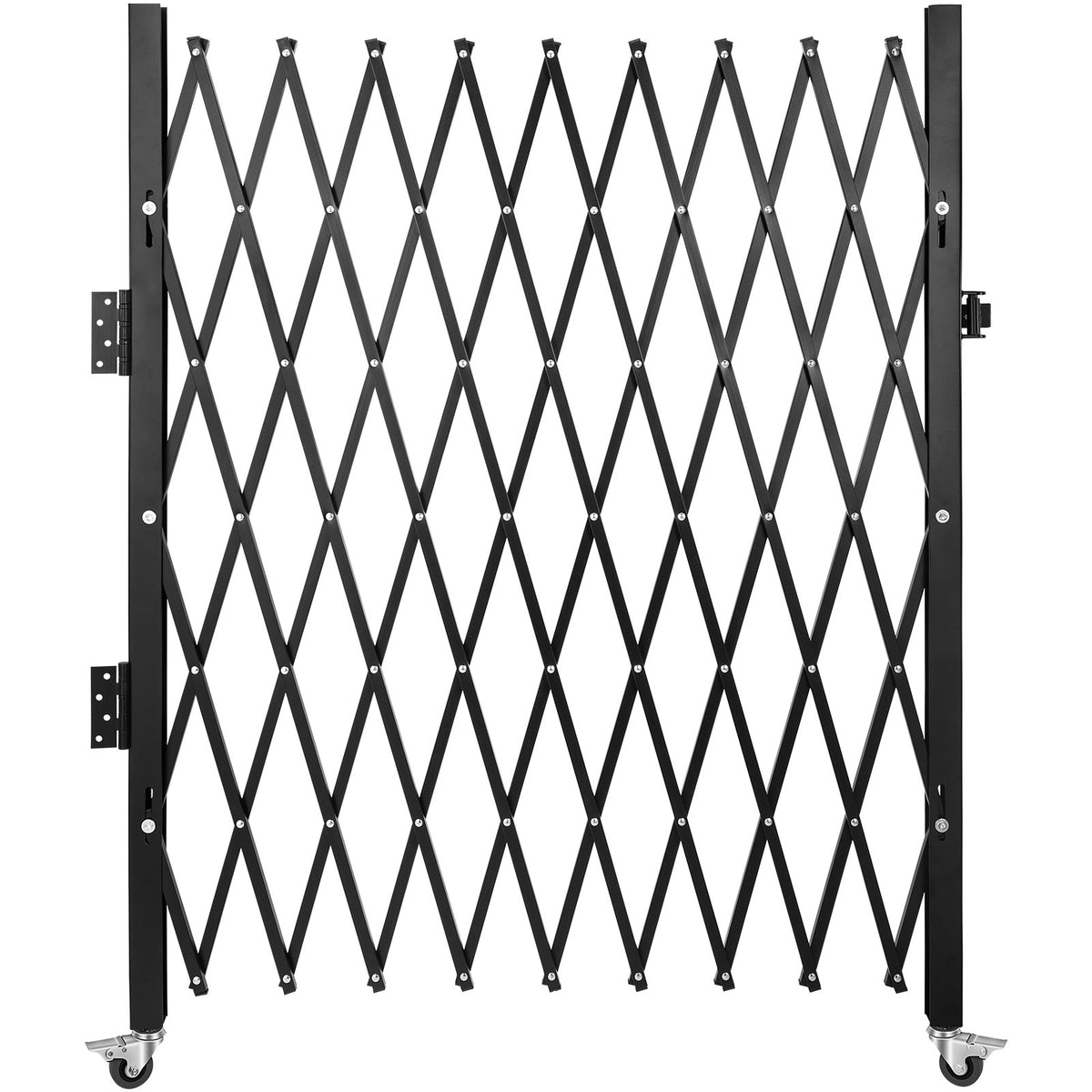 VEVOR Single Folding Security Gate, 85" H x 95" W Folding Door Gate, Steel Accordion Security Gate, Flexible Expanding Security Gate, Rolling Barricade Gate, Scissor Gate/Door with Padlock
