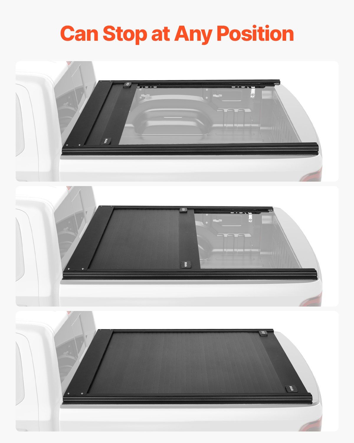 Retractable Tonneau Cover, 5.7 ft Hard Retractable Tonneau Cover with Built-in Drainage Pipe for 2009-2024 Dodge Ram 1500 Crew Cab, Customized Hard Tonneau Cover with Double-Lock & T-Slot
