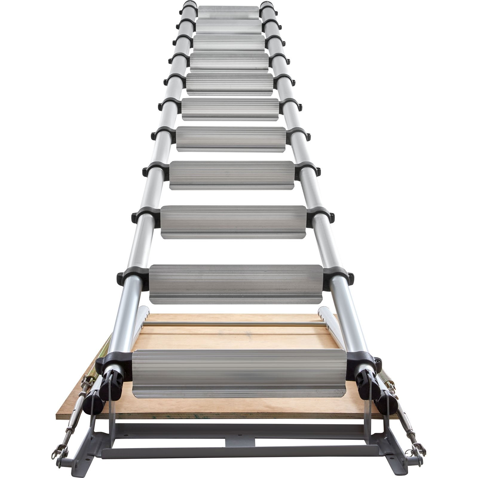 VEVOR Attic Ladder Telescoping, 158.76kg Capacity, 100cm x 59.94cm,Multi-Purpose Aluminium Extension, Lightweight and Portable,Fits298.7cm-320.04cmCeilingHeights,Convenient Access to Your Attic Standa