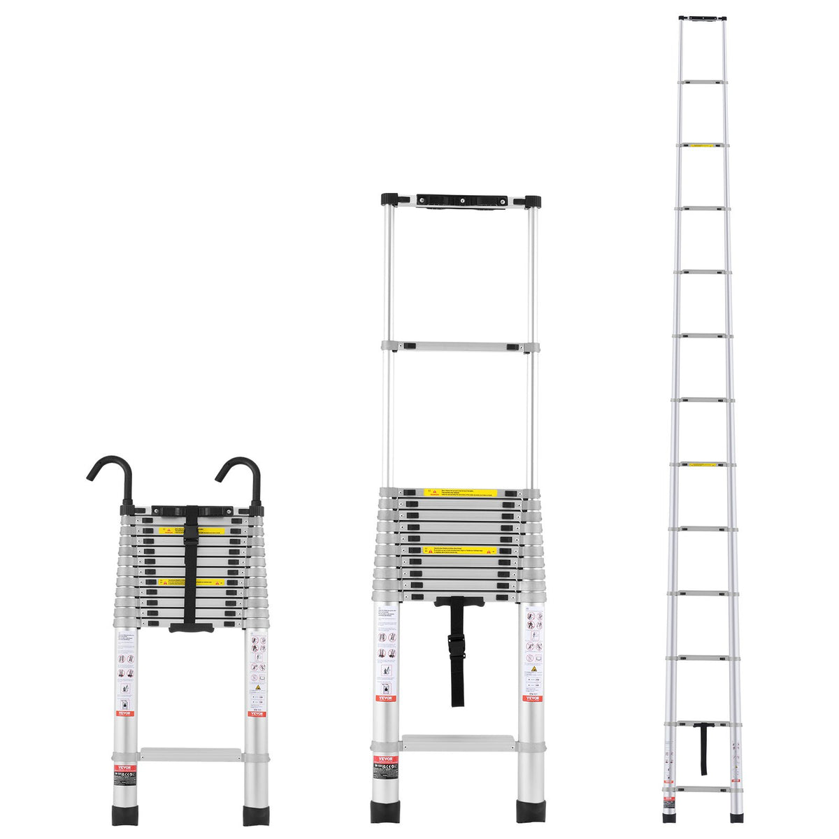 VEVOR Telescoping Extension Ladder 16.5FT Multi-button Retraction 419 LBS