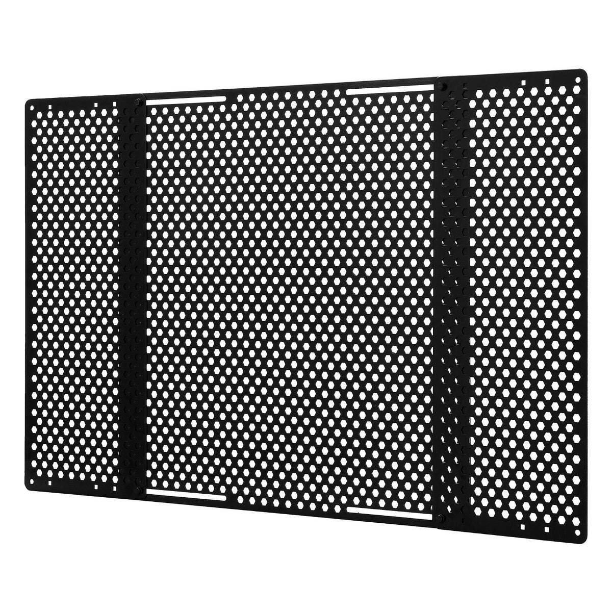 RV Screen Door Protector, Adjusts from 558.8 – 800 mm, Adjustable Door Grille, Easy to Install, Reinforced Breathable Honeycomb Holes, Iron Camper RV Entry Protector for Pet Protection, Black